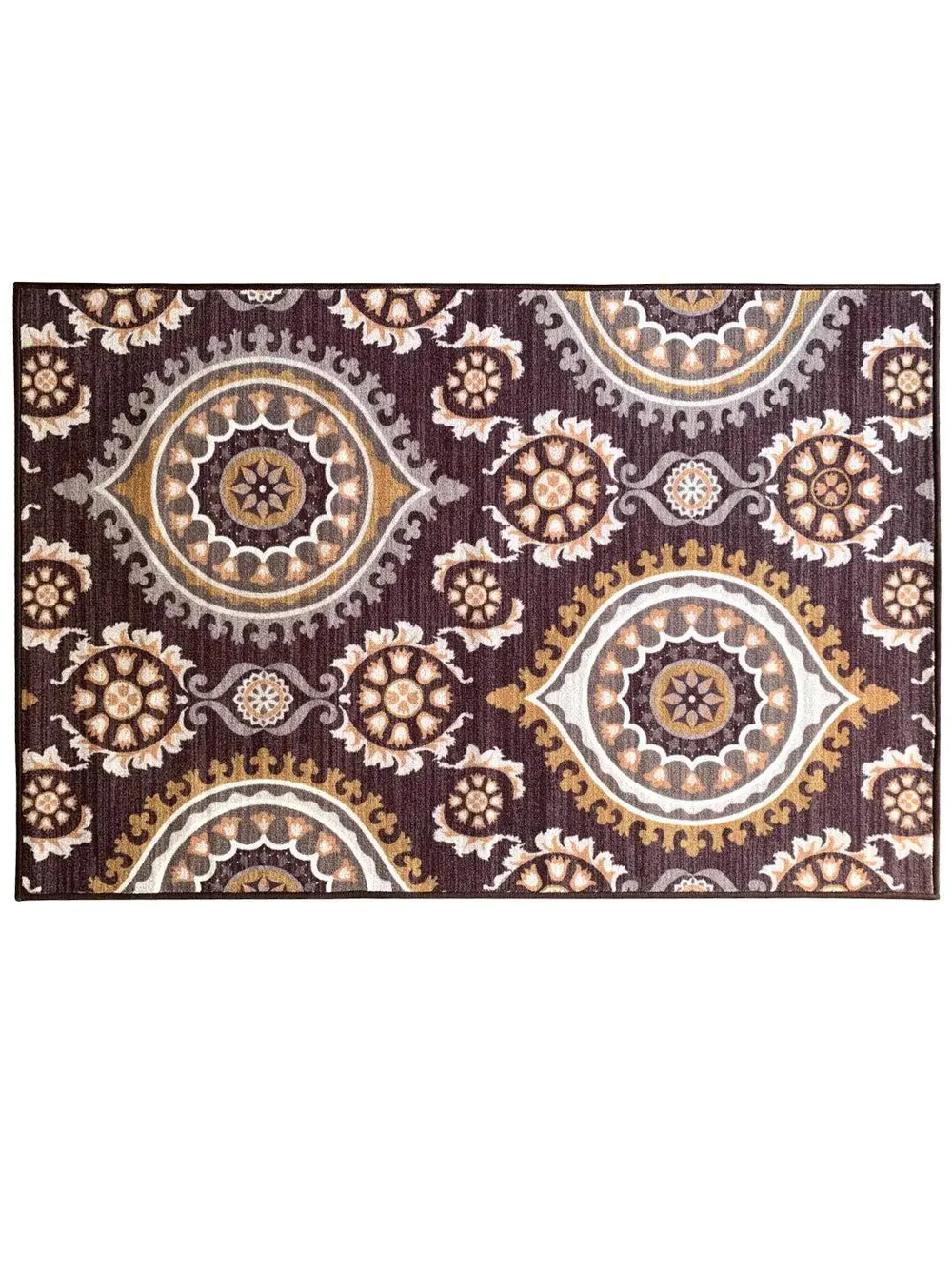 Dark Maroon Ethnic Printed Premium Area Carpet ( 3 ft x5 ft & 4 ft x 6 ft ) 3X5 ft