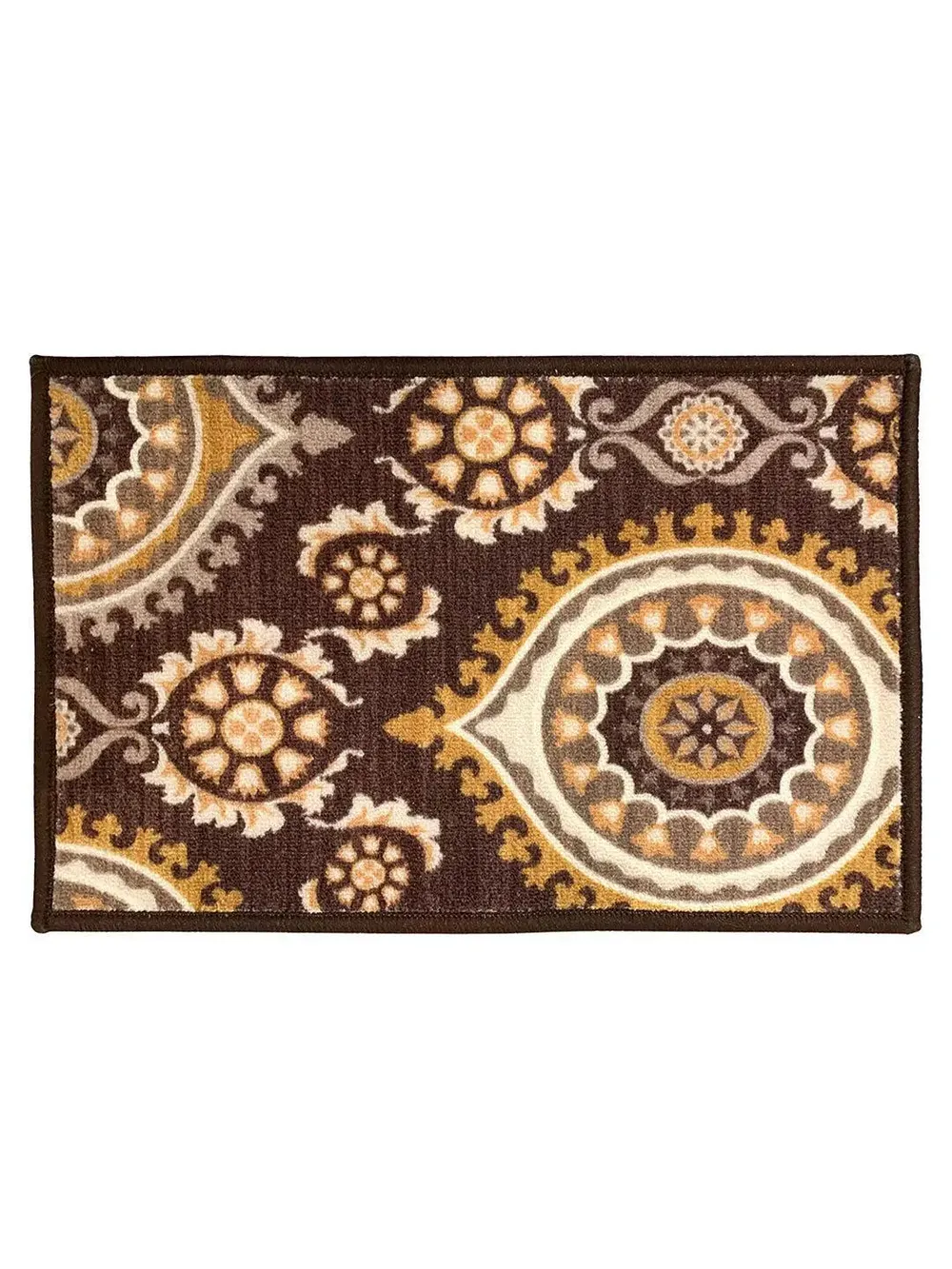 Dark Maroon Ethnic Printed Premium Doormat (14 X 22 )Inches