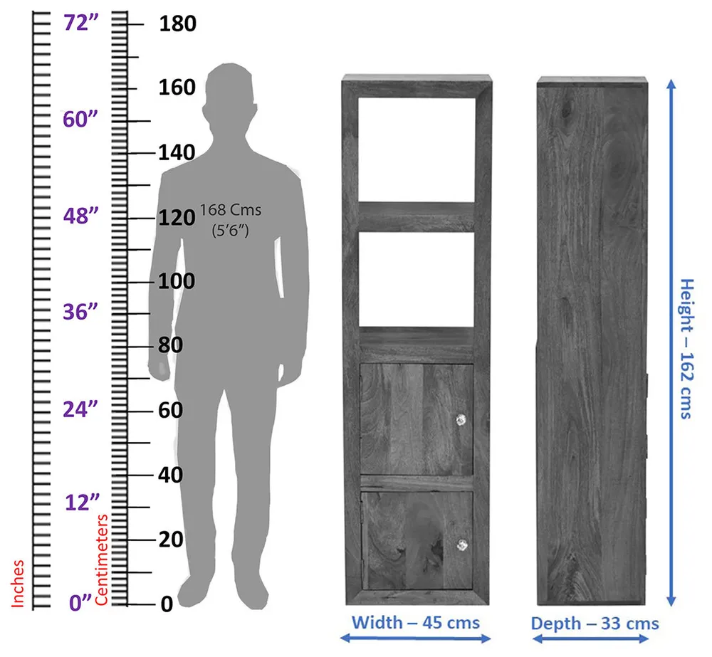 Dark Red Mahagony Wood Multipurpose Floor Bookshelf