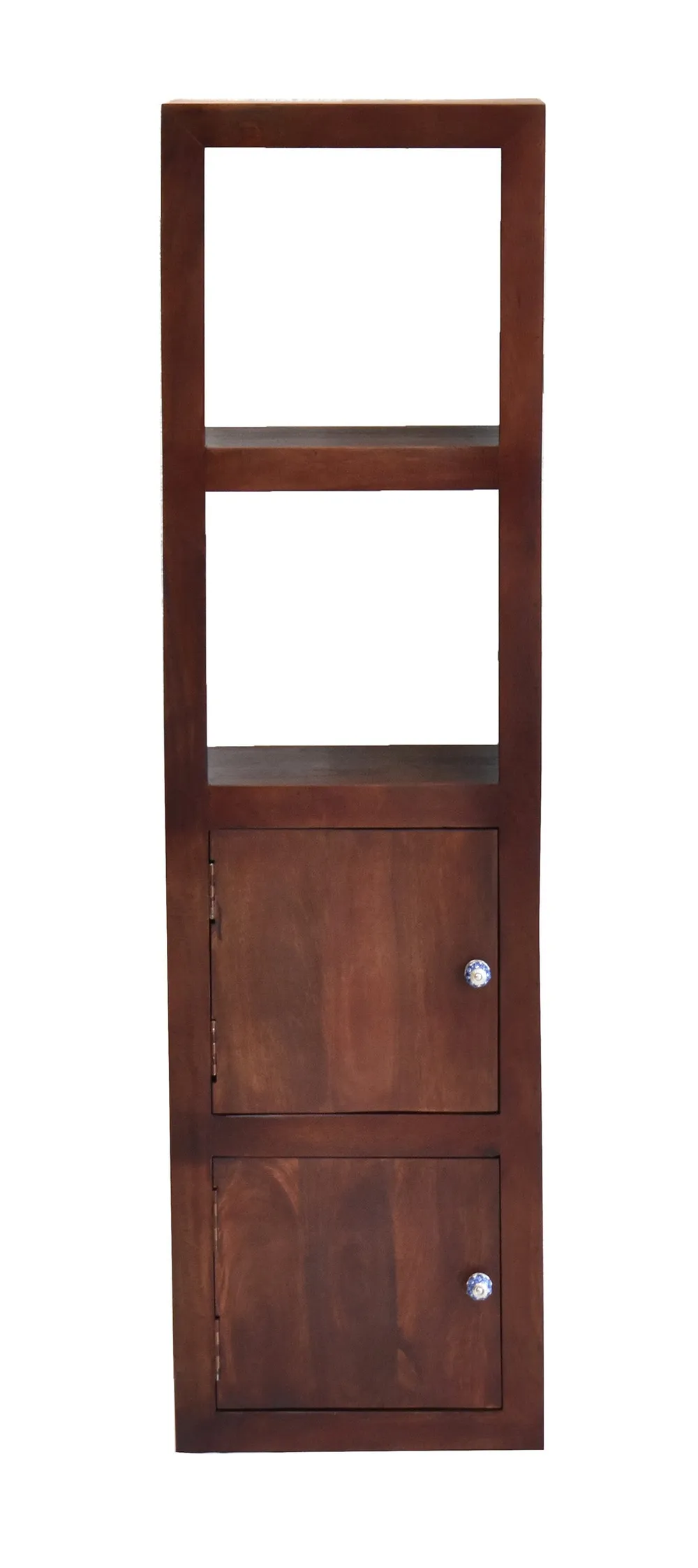 Dark Red Mahagony Wood Multipurpose Floor Bookshelf