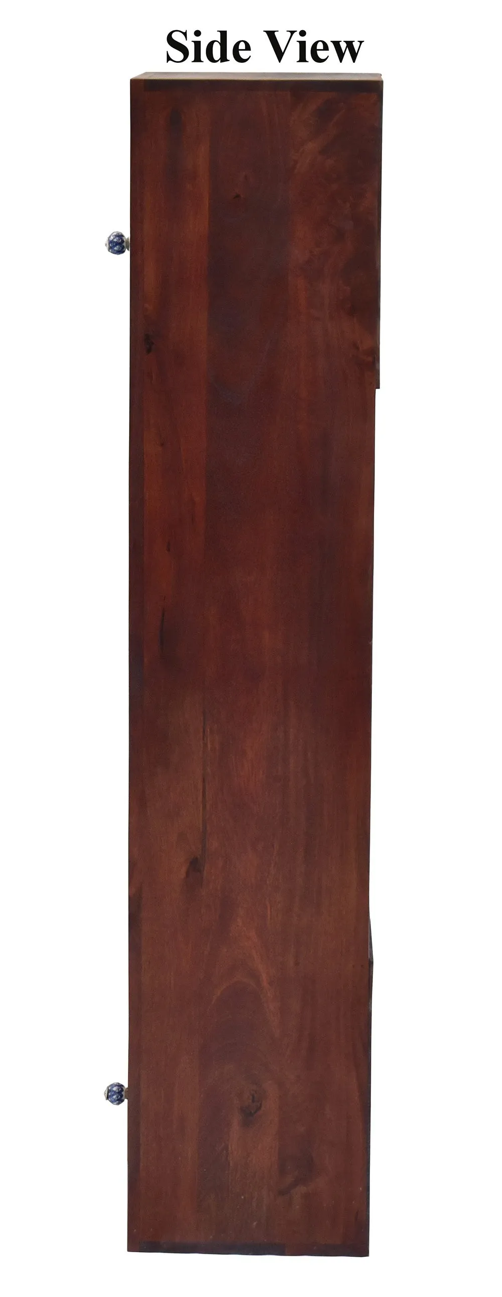 Dark Red Mahagony Wood Multipurpose Partially Closed Floor Bookshelf