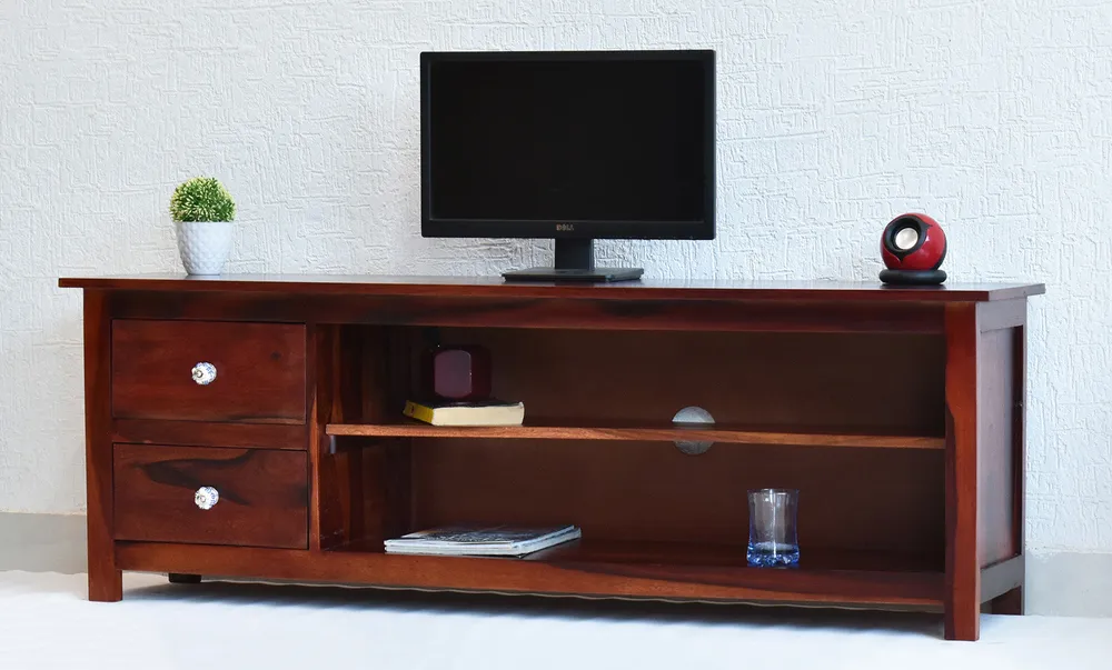 Dark Red Mahagony Wood Multipurpose TV Entertainment Unit/Cabinet