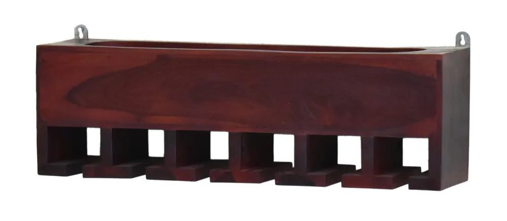 Dark Red Mahagony Wood Wall Mounted Bar Cabinet