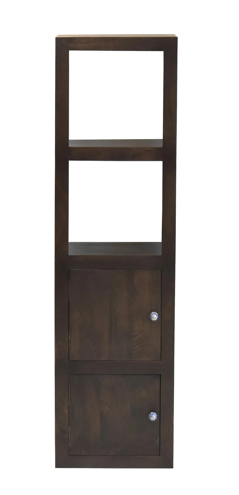 Dark Walnut Wood Multipurpose Floor Bookshelf