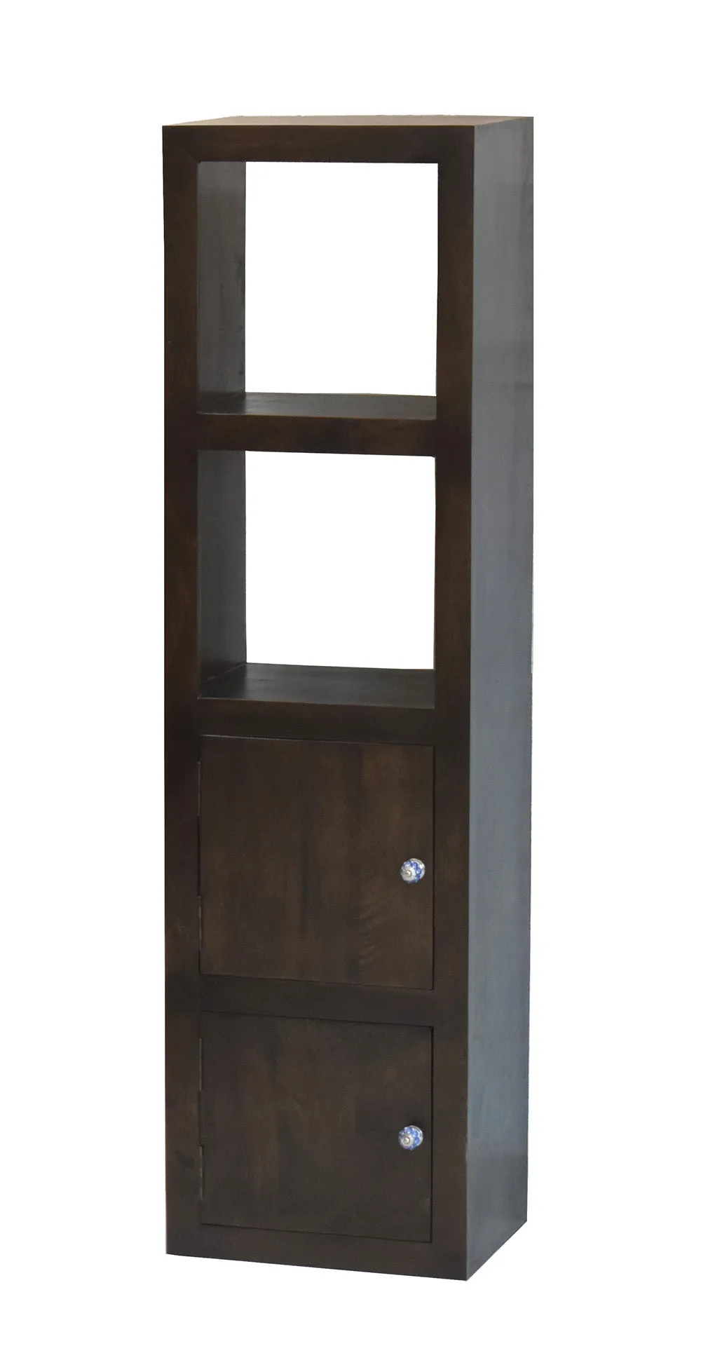 Dark Walnut Wood Multipurpose Floor Bookshelf