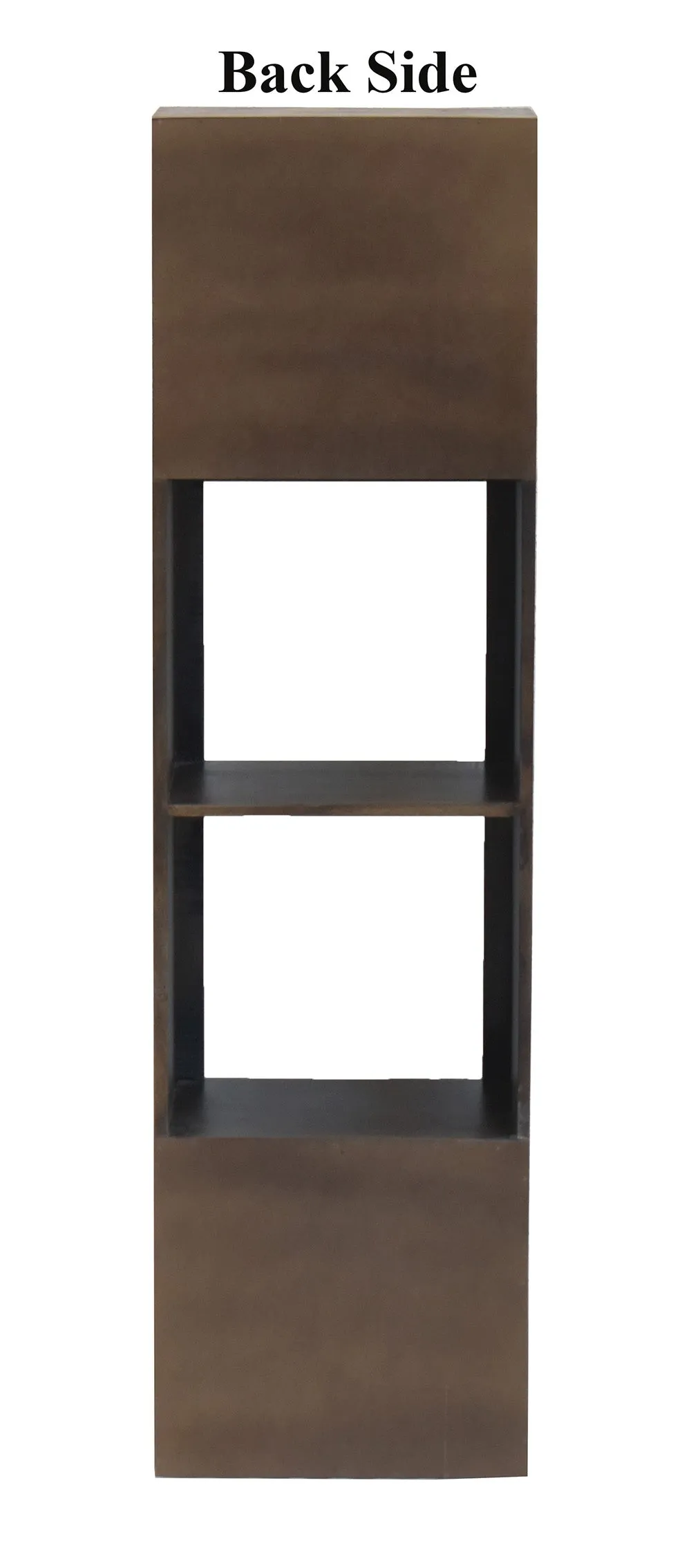 Dark Walnut Wood Multipurpose Partially Closed Floor Bookshelf