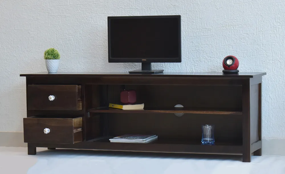 Dark Walnut Wood Multipurpose TV Entertainment Unit/Cabinet
