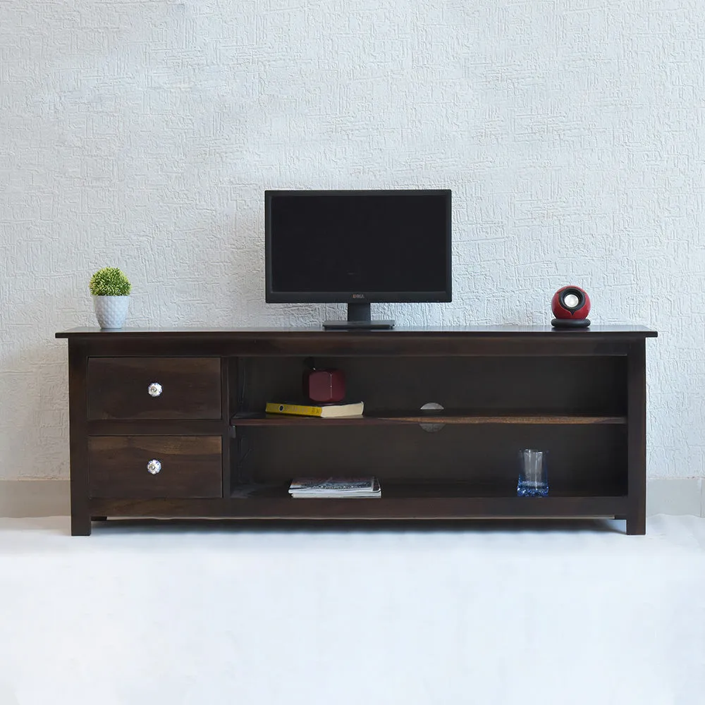 Dark Walnut Wood Multipurpose TV Entertainment Unit/Cabinet