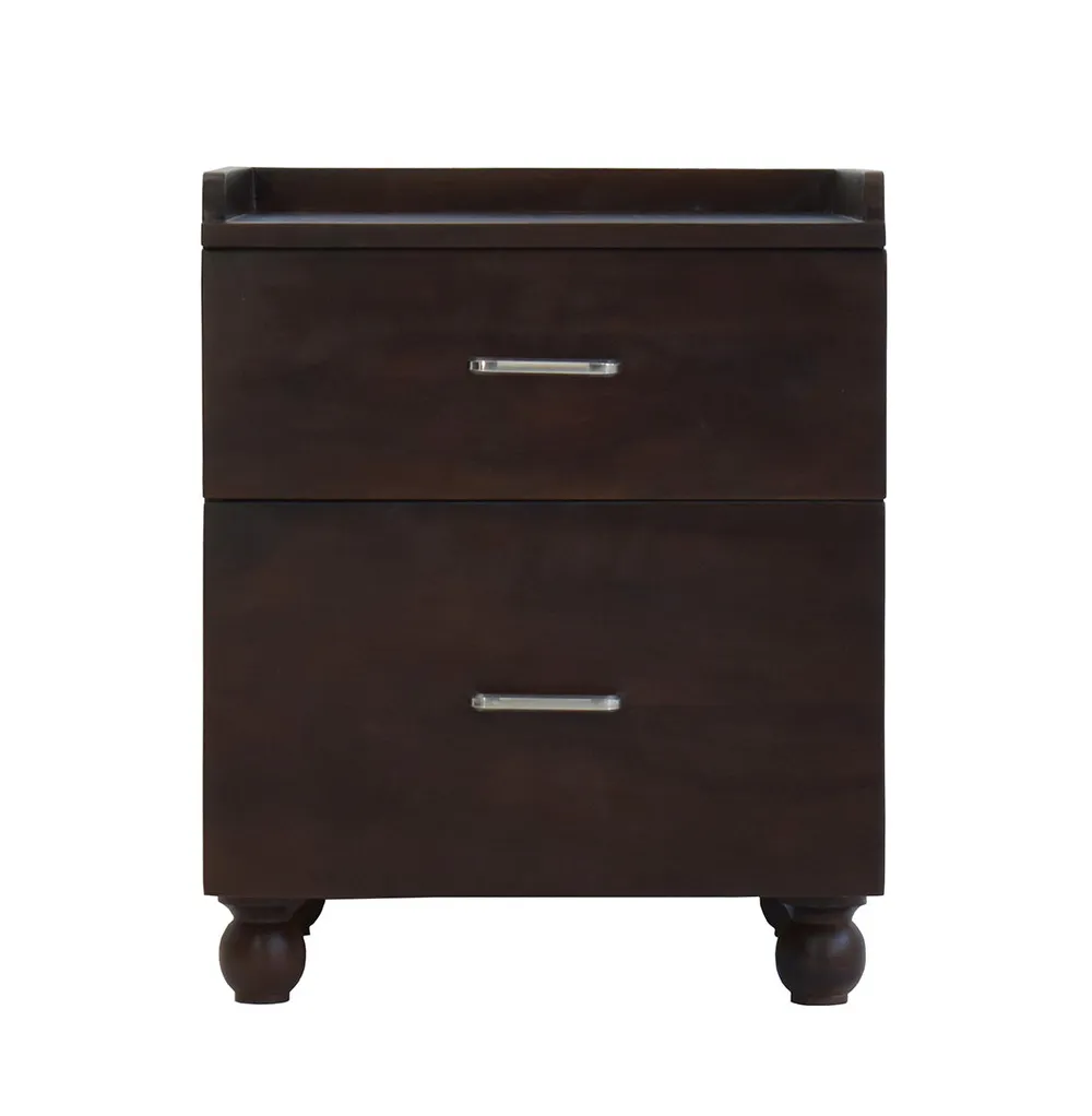 Dark Walnut Wooden Multipurpose Bedside Table