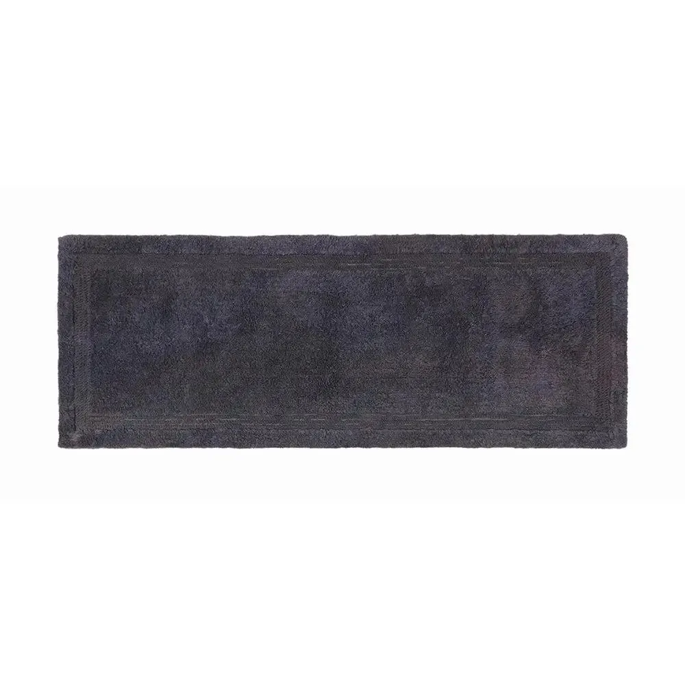 Darkgrey Bordered Cotton Bath Runner (50 x 150) cm Single Piece