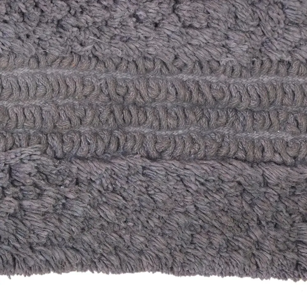 Darkgrey Bordered Cotton Bath Runner (50 x 150) cm Single Piece