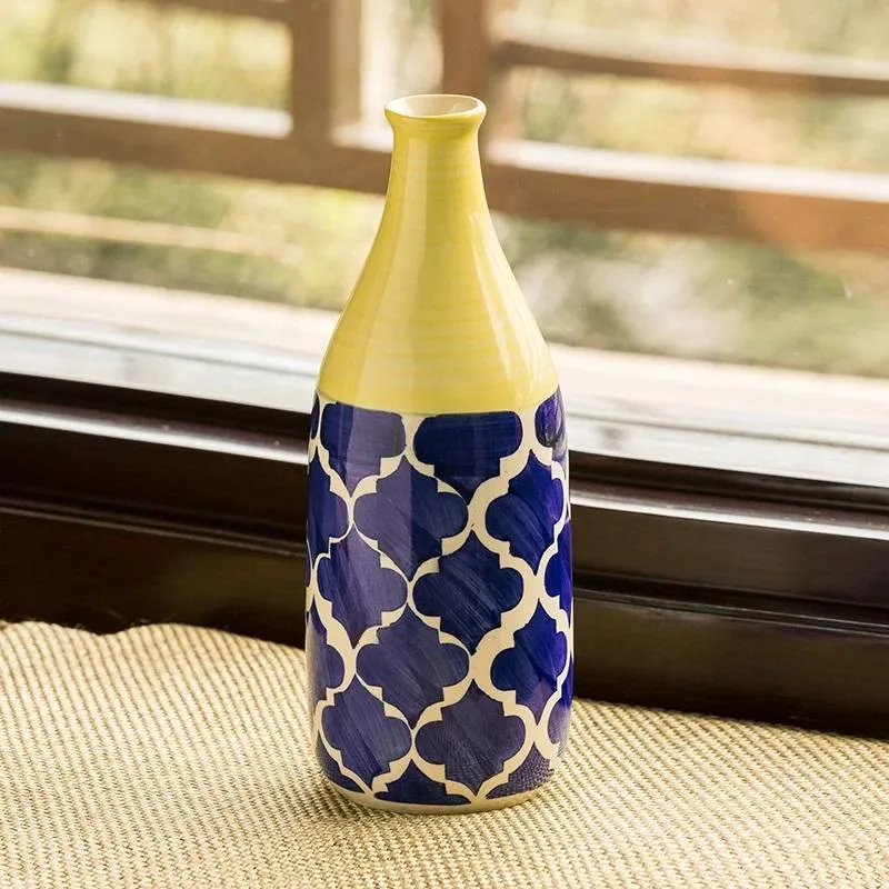 Dash Of Blue Ceramic Vase
