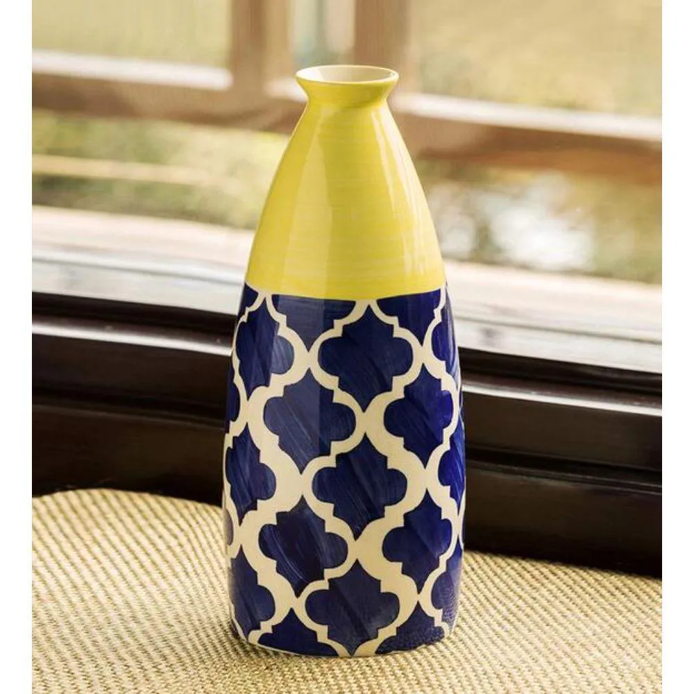 Dash of Blue Ceramic Vase