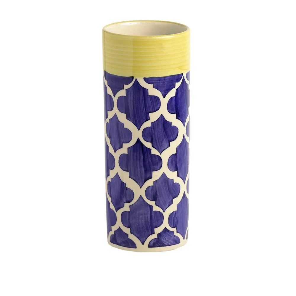 Dash of Blue cylindrical Vase