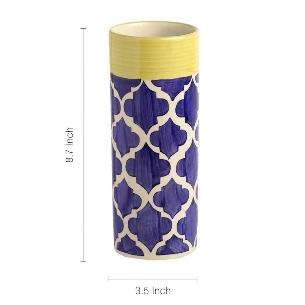 Dash of Blue cylindrical Vase
