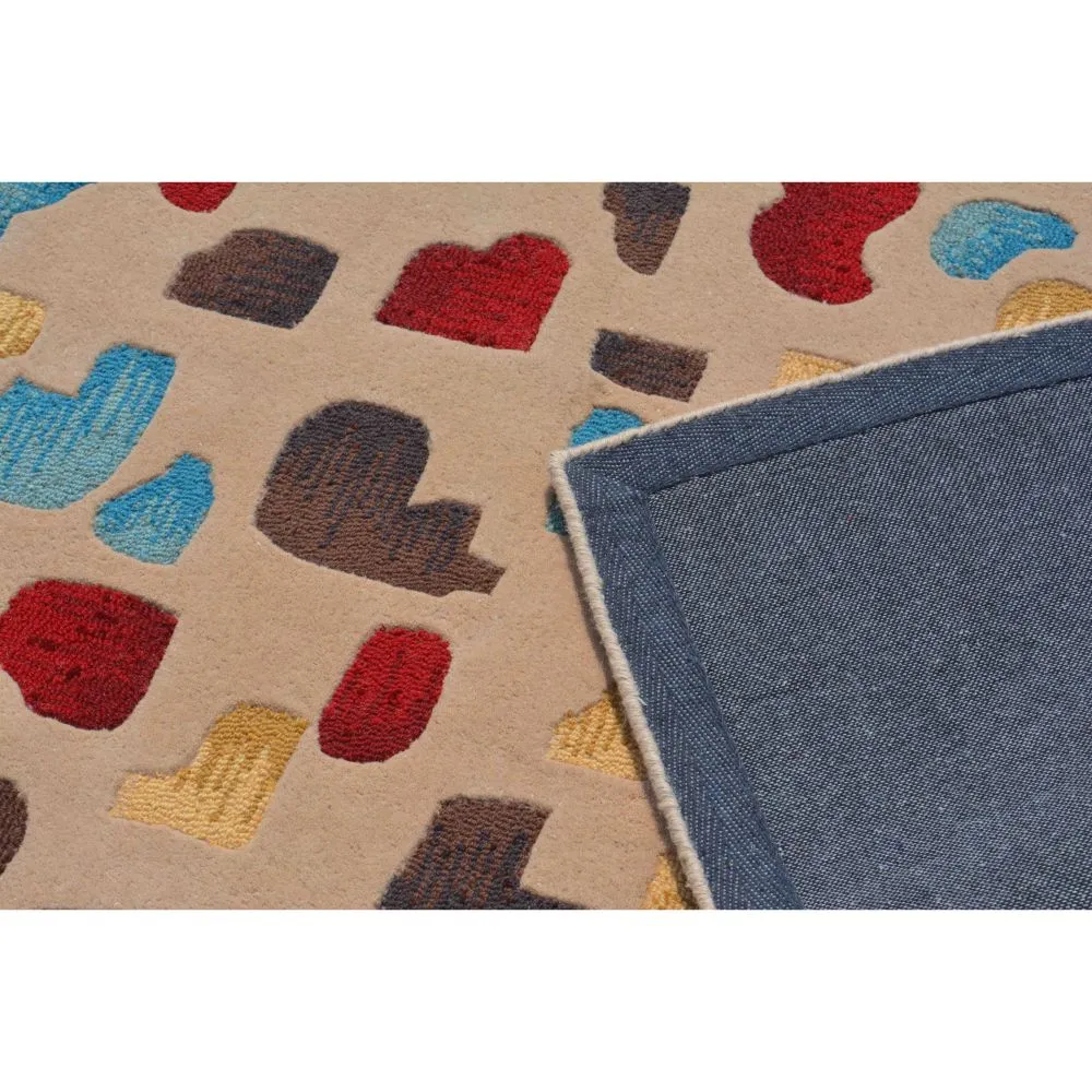 Dash Of Colors Modern Designer Beige Tufted Area Carpet 3X5ft
