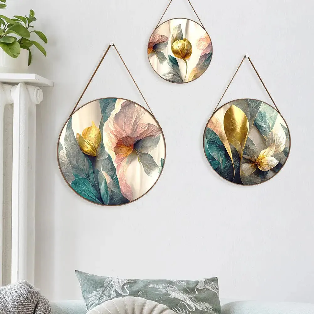 Daytime Bloom Round Framed Wall Art Set of 3