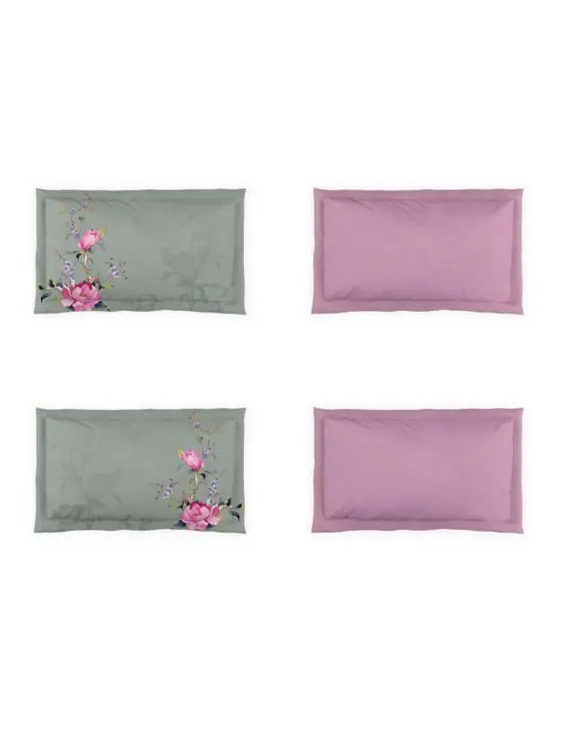 D'Decor Abelia Icons Collection 100% Cotton Double Bedsheet With 4 Pillow Covers