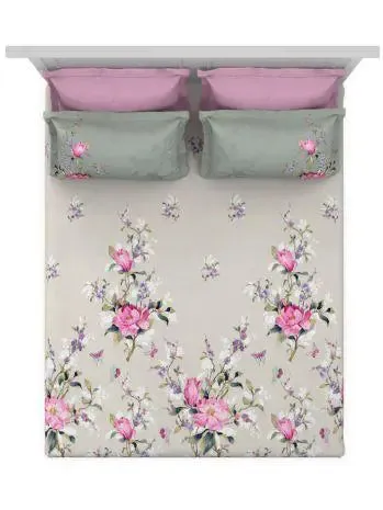 D'Decor Abelia Icons Collection 100% Cotton Double Bedsheet With 4 Pillow Covers