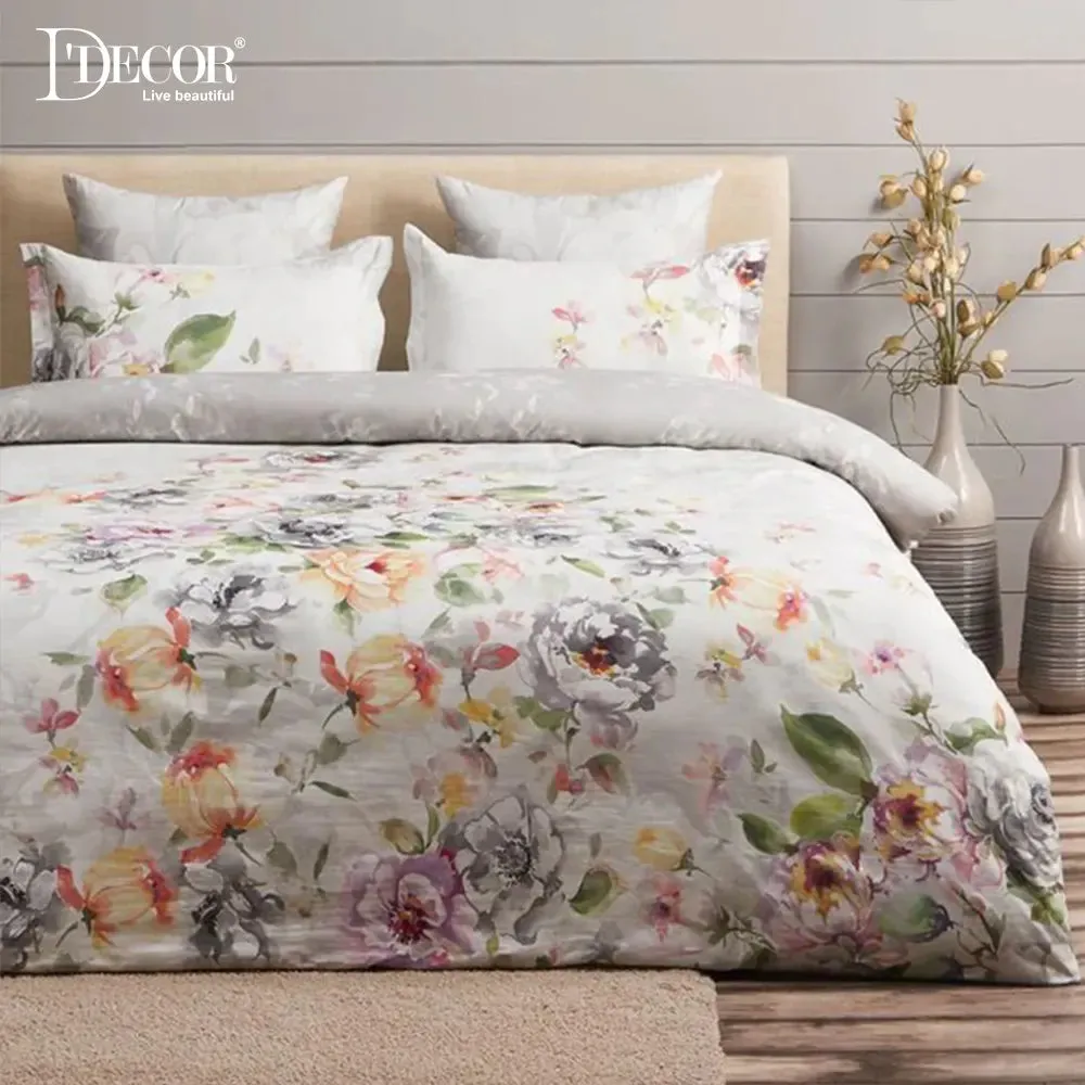 D'Decor Blazing Summer Icons Collection 100% Cotton Double Bedsheet With 4 Pillow Covers