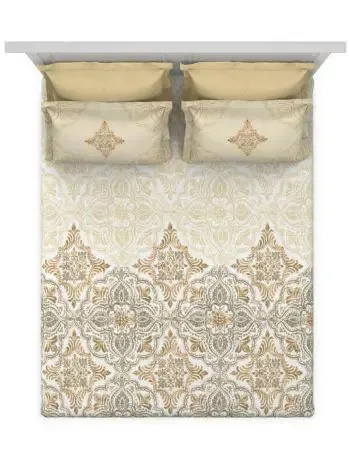 D'Decor Ethereal Icons Collection 100% Cotton Double Bedsheet With 4 Pillow Covers