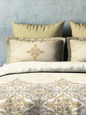 D'Decor Ethereal Icons Collection 100% Cotton Double Bedsheet With 4 Pillow Covers