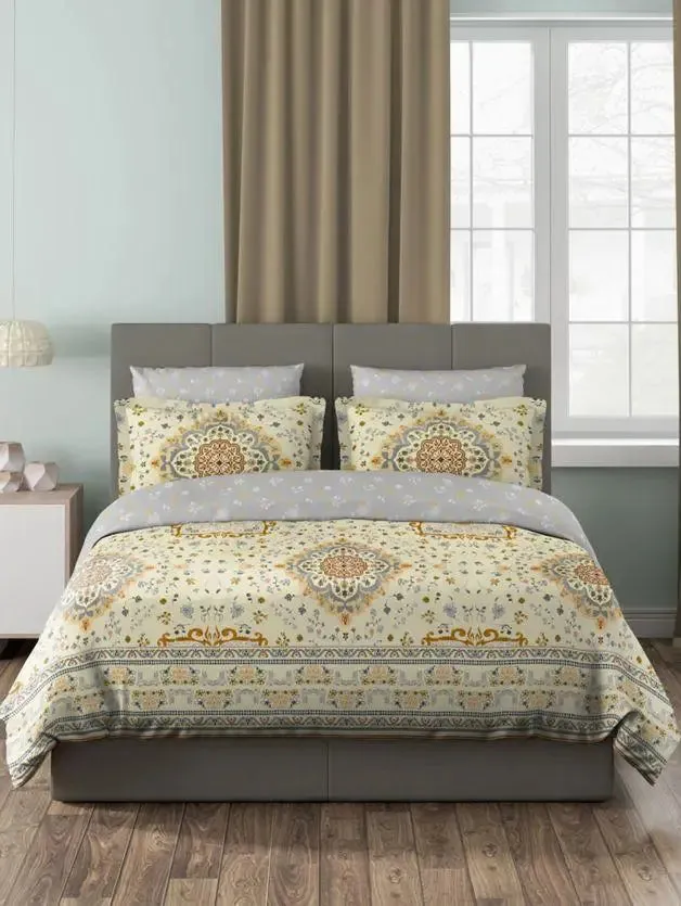 D'Decor Gracious Icons Collection 100% Cotton Double Bedsheet With 4 Pillow Covers