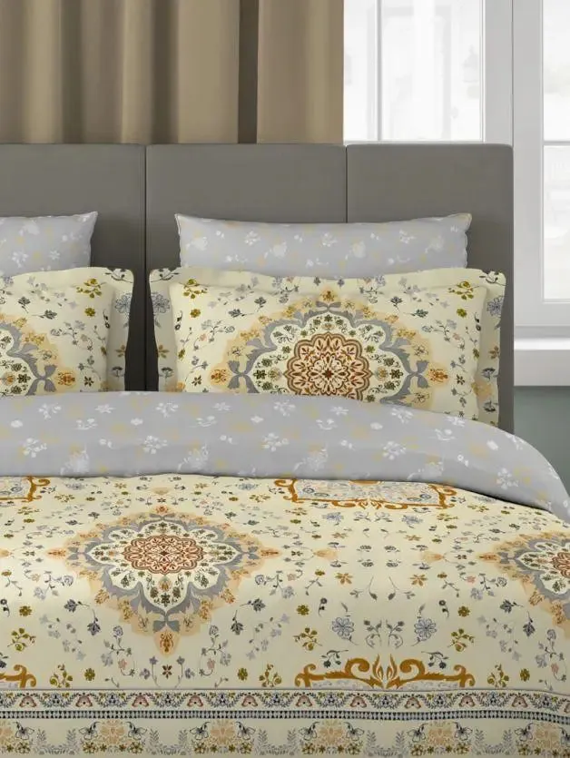 D'Decor Gracious Icons Collection 100% Cotton Double Bedsheet With 4 Pillow Covers