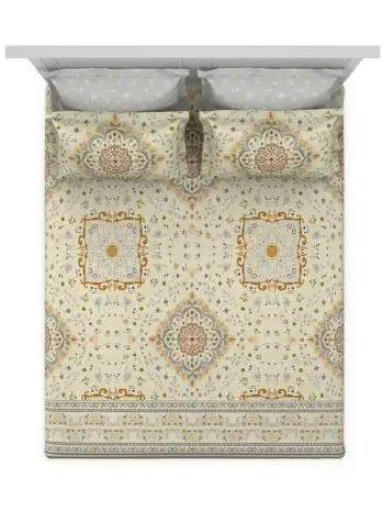 D'Decor Gracious Icons Collection 100% Cotton Double Bedsheet With 4 Pillow Covers
