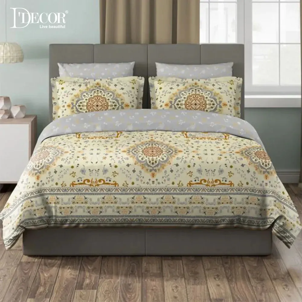 D'Decor Gracious Icons Collection 100% Cotton Double Bedsheet With 4 Pillow Covers