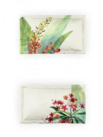 D'Decor Green Spruce Premier Collection 100% Cotton Double Bedsheet With 4 Pillow Covers