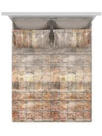 D'Decor Grey Mist Icons Collection 100% Cotton Double Bedsheet With 4 Pillow Covers