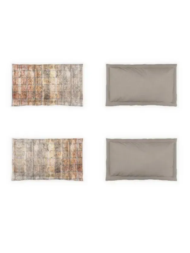 D'Decor Grey Mist Icons Collection 100% Cotton Double Bedsheet With 4 Pillow Covers