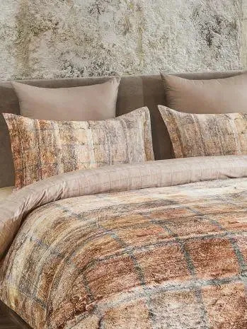 D'Decor Grey Mist Icons Collection 100% Cotton Double Bedsheet With 4 Pillow Covers