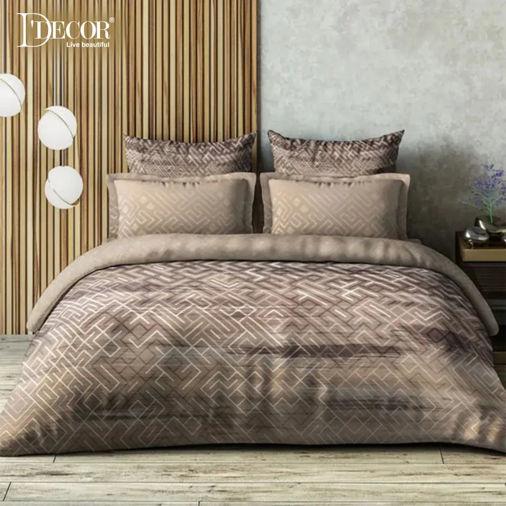 D'Decor Lethe Icons Collection 100% Cotton Double Bedsheet With 4 Pillow Covers