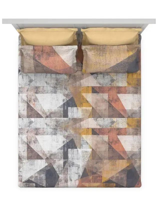 D'Decor Modernia Icons Collection 100% Cotton Double Bedsheet With 4 Pillow Covers