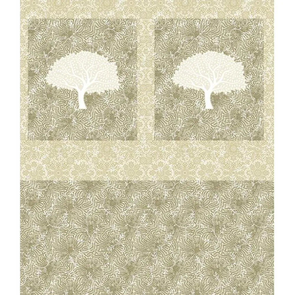 Deciduous Tree Cotton Double Bedsheet with Pillow Covers