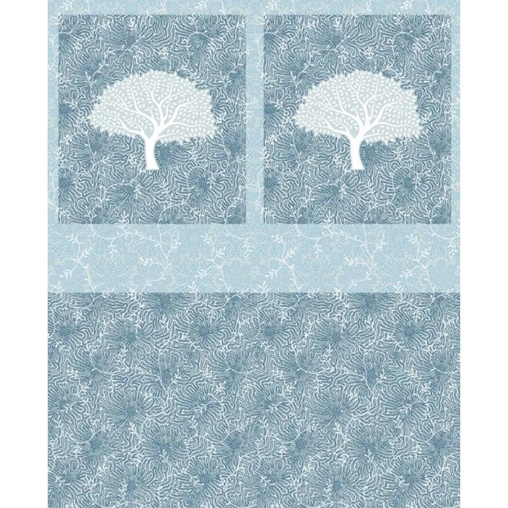 Deciduous Tree Cotton Double Bedsheet with Pillow Covers