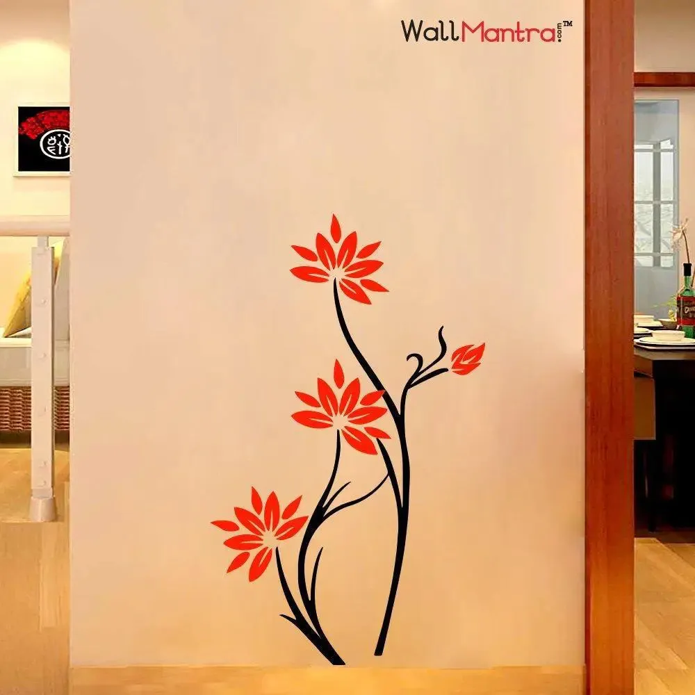 Decorated Flower Wall Sticker Premium Quality PVC Vinyl