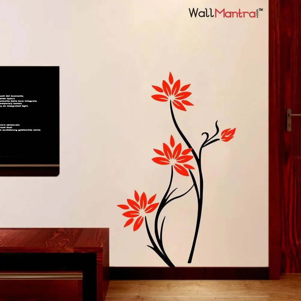 Decorated Flower Wall Sticker Premium Quality PVC Vinyl