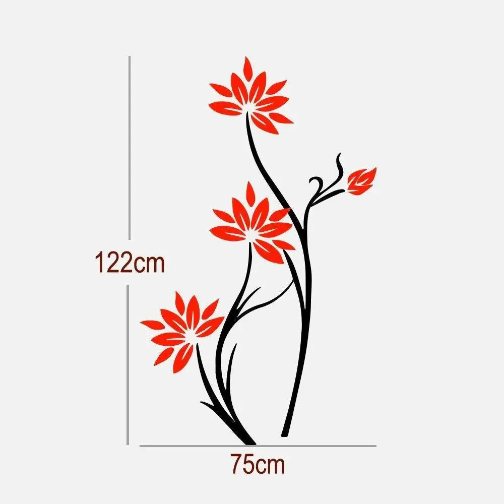 Decorated Flower Wall Sticker Premium Quality PVC Vinyl