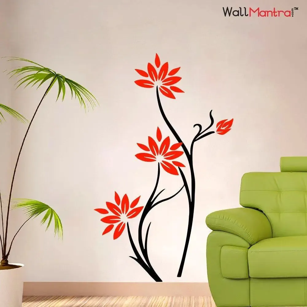 Decorated Flower Wall Sticker Premium Quality PVC Vinyl