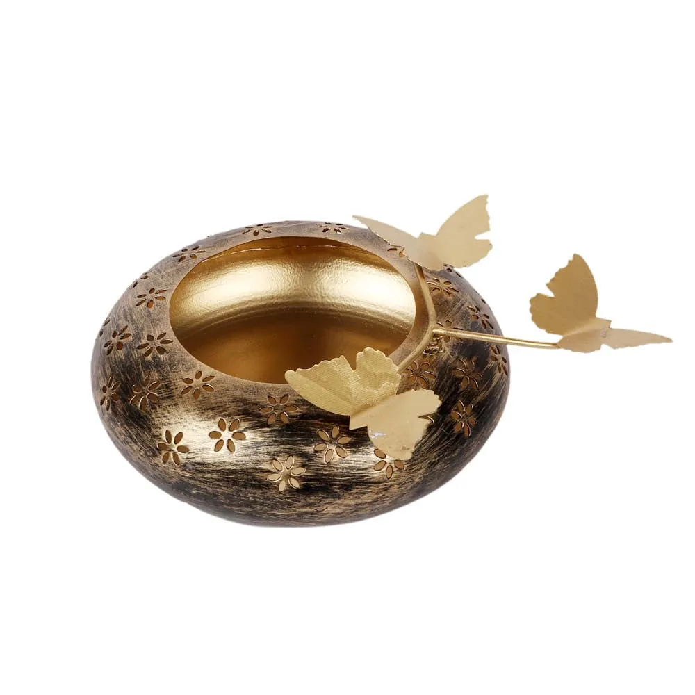 Decorative Black & Gold Metal Urli bowl Set of 3