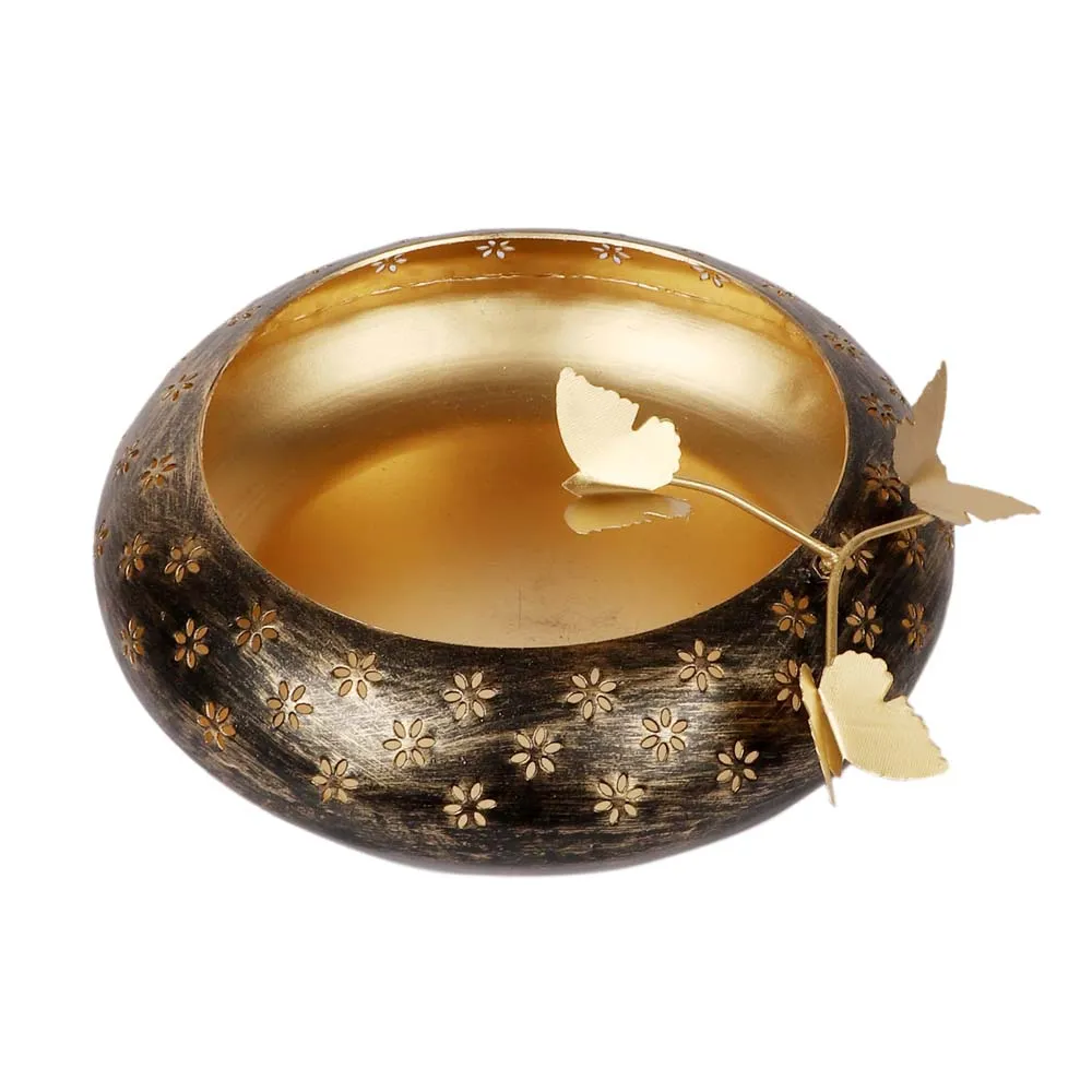 Decorative Black & Gold Metal Urli bowl Set of 3