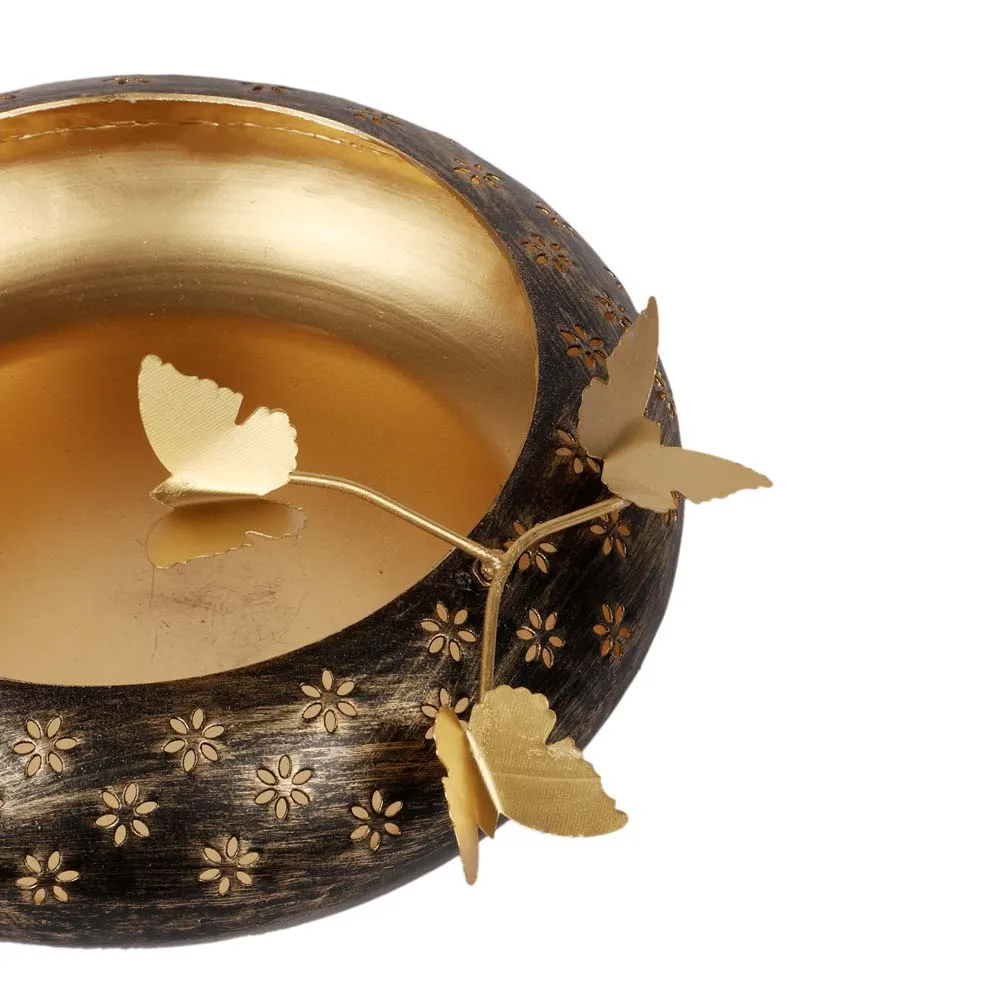 Decorative Black & Gold Metal Urli bowl Set of 3