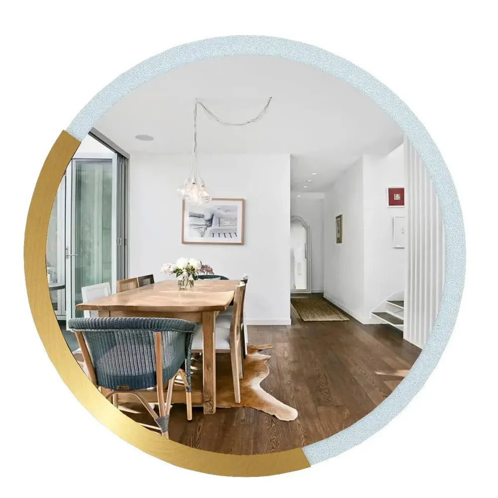Decorative Designer Round Shape Wooden Wall Mirror Small ( 37CM X 37CM )