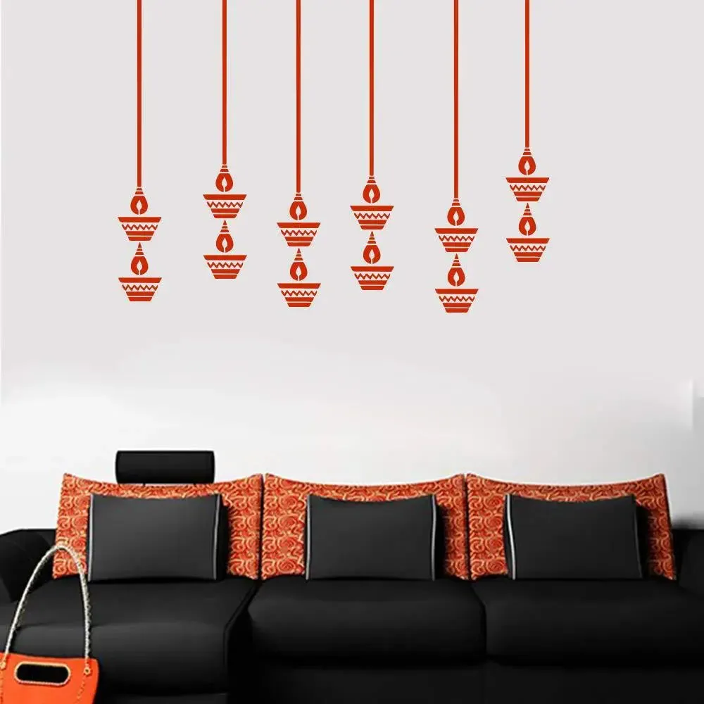 Decorative Diwali Diya Wall Sticker & Wall Decal