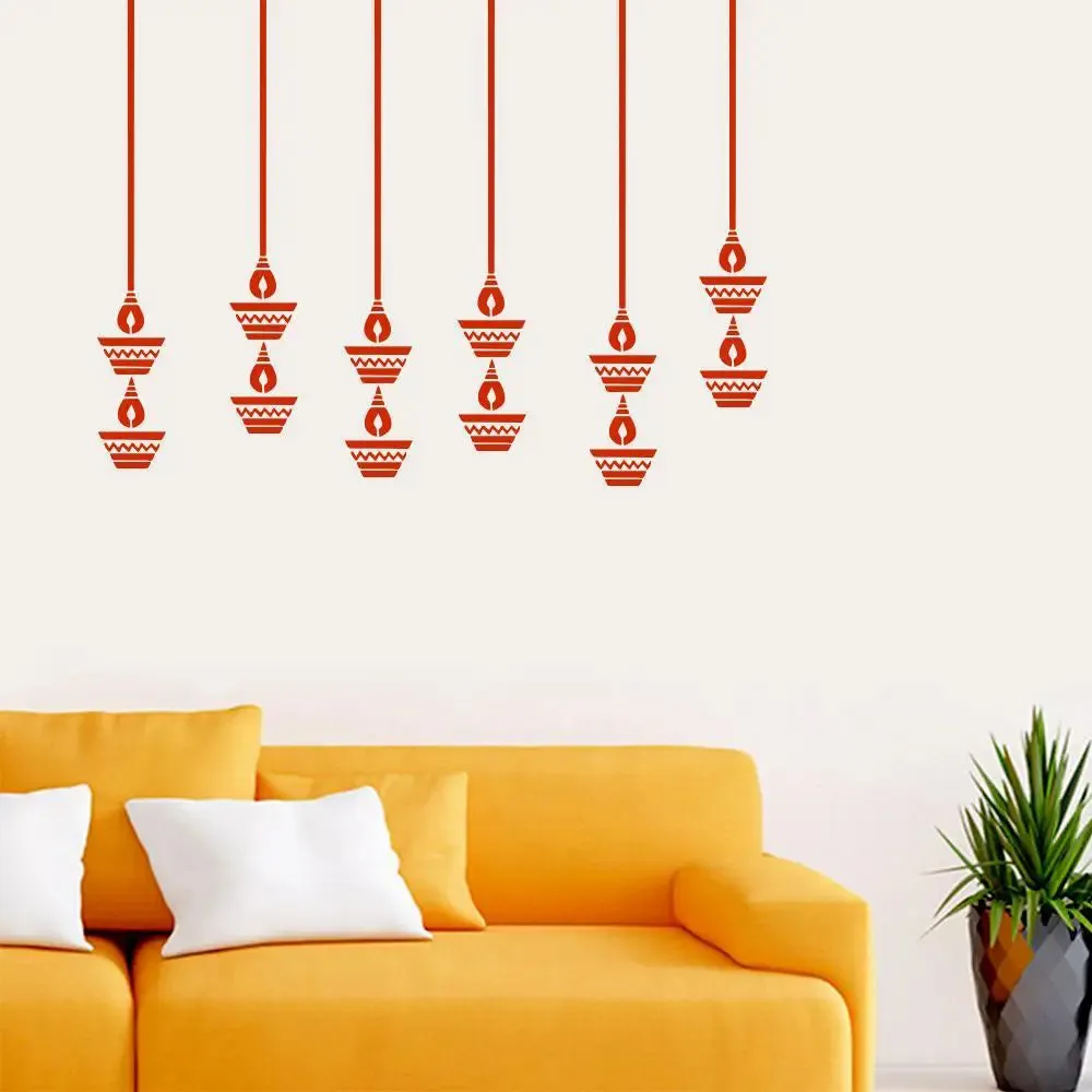 Decorative Diwali Diya Wall Sticker & Wall Decal