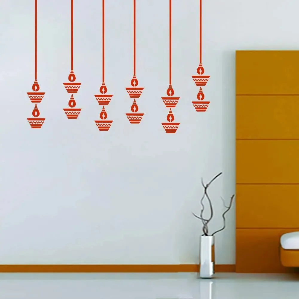 Decorative Diwali Diya Wall Sticker & Wall Decal