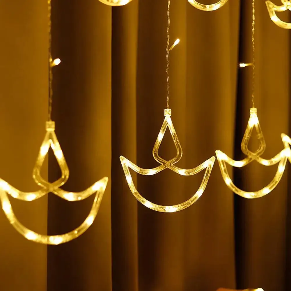 Decorative Diya Warm White String LED light With 8 Flashing Mode- 14 Pieces